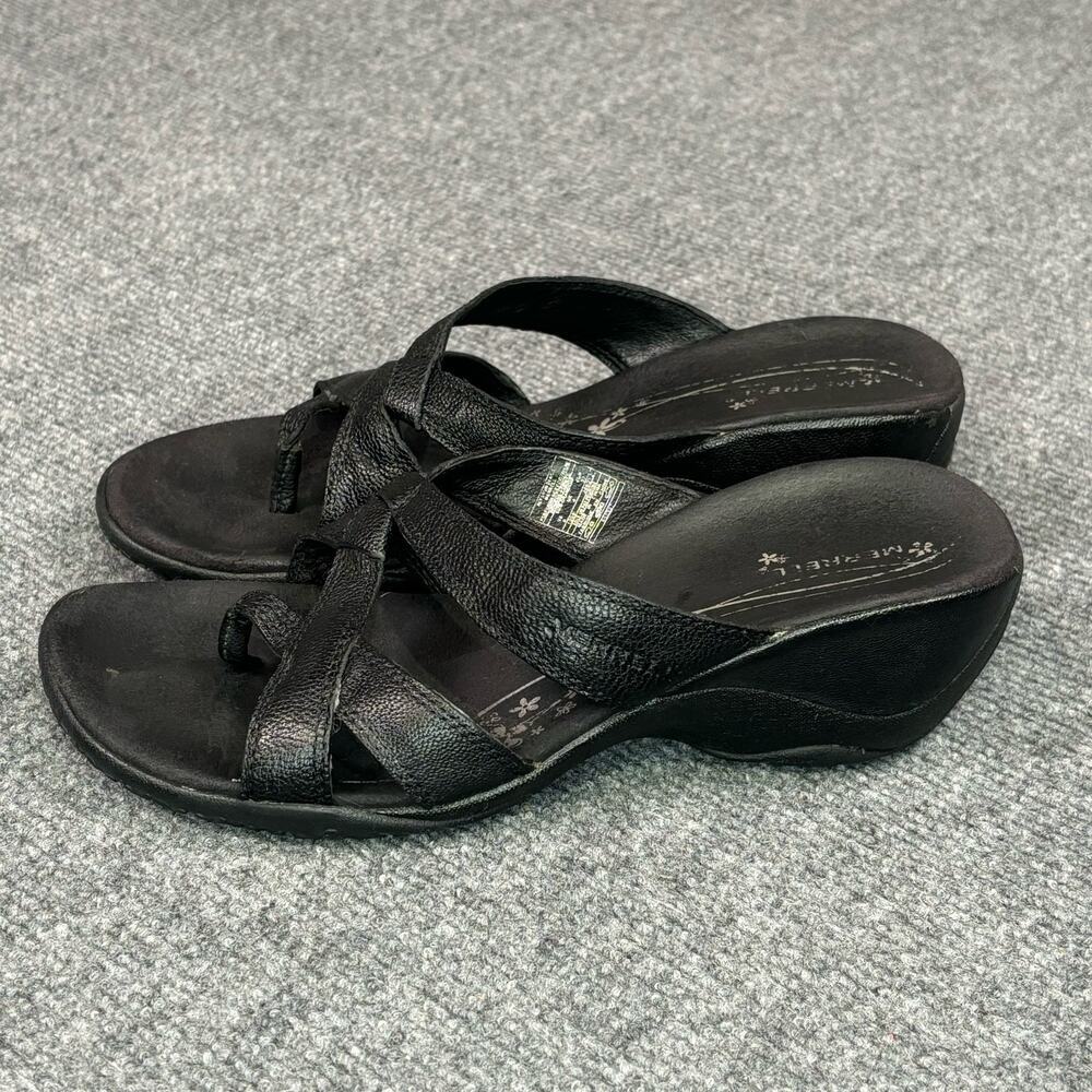 Merrell Sandals Women’s 6 Sundial Cross Slip On Strappy Gorpcore Wedge Black - Picture 1 of 8